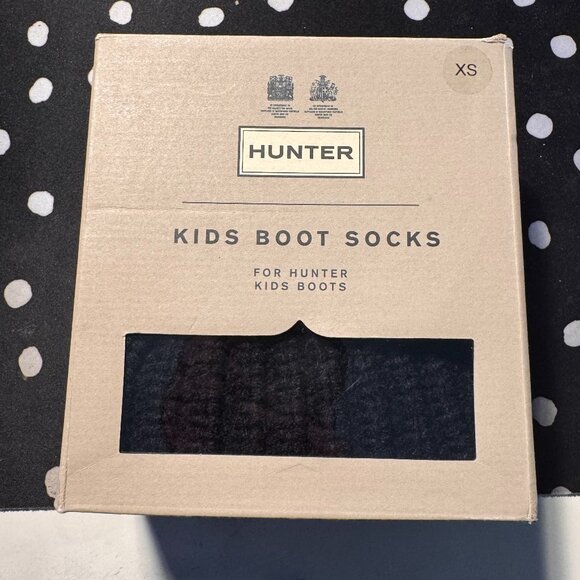 NEW in box HUNTER boots half cardigan boot sock Size XS 5-7 US Kids black - Picture 1 of 2